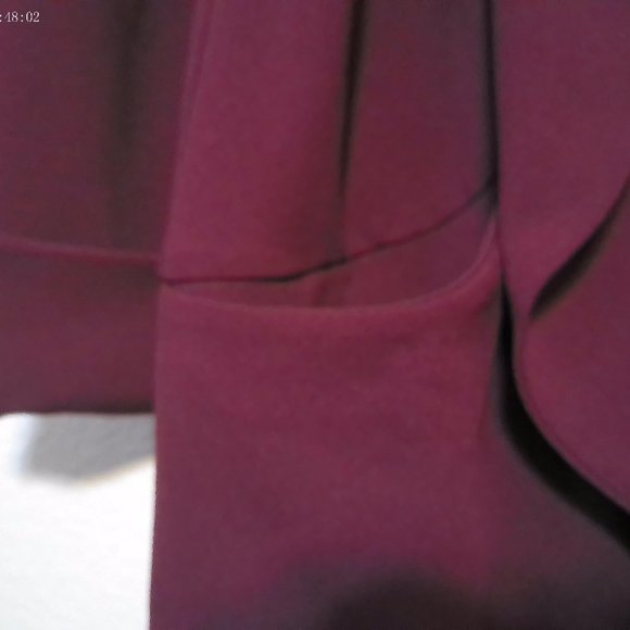 Open Draped Front Burgundy Blazer SZ M by Nina Leonard - Picture 4 of 9